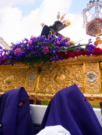 The Easter Processions in the Andalucian White Village of Mijas in Southern Spainのeditorial素材