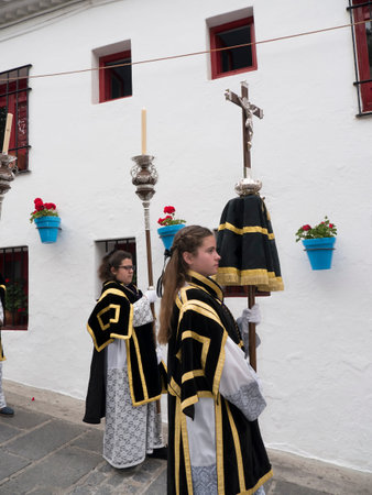 The Easter Processions in the Andalucian White Village of Mijas in Southern Spain