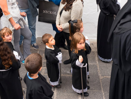 The Easter Processions in the Andalucian White Village of Mijas in Southern Spain
