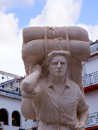 Statue of Worker in Mijas Spainのeditorial素材