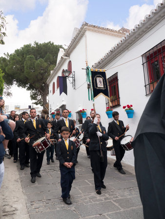 Easter processions in Mijas one of the most beautiful 'white' villages of the Southern Spainのeditorial素材