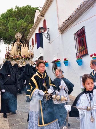 Easter processions in Mijas one of the most beautiful 'white' villages of the Southern Spainのeditorial素材