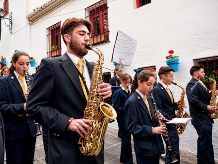 Easter processions in Mijas one of the most beautiful 'white' villages of the Southern Spainのeditorial素材