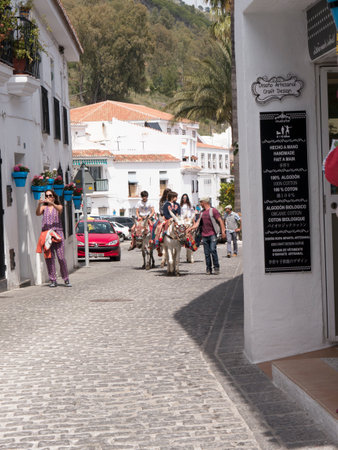 Easter Porcessiona in Mijas one of the most beautiful 'white' villages of Andalucia. It is in the Alpujarra mountains above the coastのeditorial素材