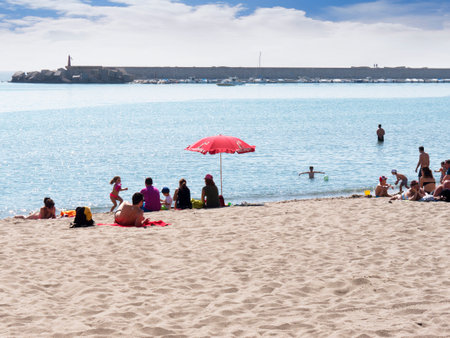 Beach in Fuengirola Costa del Sol Spainのeditorial素材