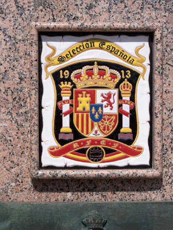 Shield on the promenade in Fuengirola Spainのeditorial素材
