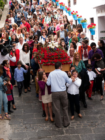 Easter procession in Mijas one of the most beautiful 'white' villages of Andalucia. It is in the...