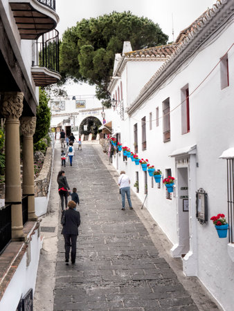 Mijas one of the most beautiful 'white' villages of Andalucia. It is in the Alpujarra mountains above the coastのeditorial素材