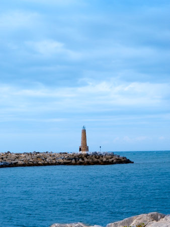 Lighthouse at Puerto Banus on the Costa Del Sol Andalucia Spain.のeditorial素材