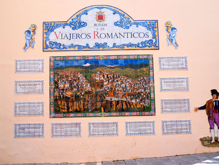 Ronda a mountain village in Andalucia sited high above a Gorge in the Mountains above the Costa del Sol in Spainのeditorial素材