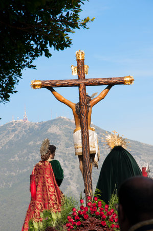 Easter procession in Mijas one of the most beautiful 'white' villages of Andalucia. It is in the...