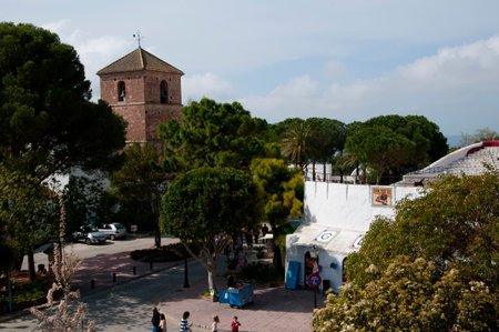 Mijas one of the most beautiful 'white' villages of Andalucia. It is in the Alpujarra mountains above the coastのeditorial素材