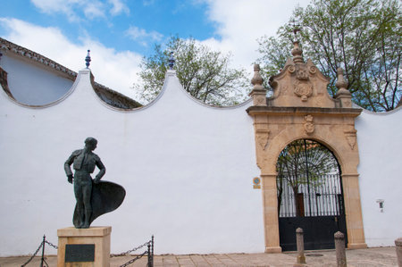 Bullring in Ronda a mountain village in Andalucia sited high above a Gorge in the Mountains above the Costa del Sol in Spainのeditorial素材
