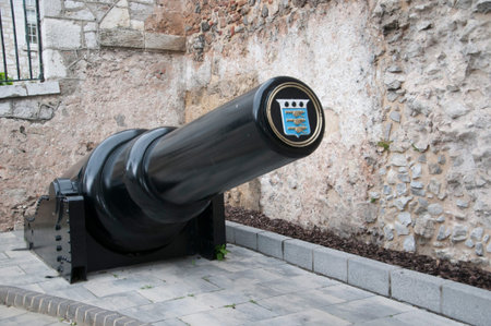 Cannon on the Rock of Gibraltar at the entrance to the Mediterranean Seaのeditorial素材