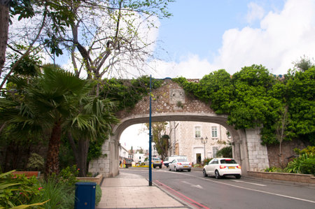 Fortifications on the Rock of Gibraltar at the entrance to the Mediterranean Seaのeditorial素材