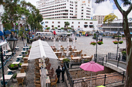 Casemates Square on the Rock of Gibraltar at the entrance to the Mediterranean Seaのeditorial素材