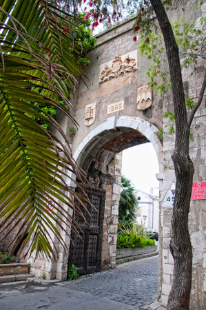 Entrance to the Fortifications on the Rock of Gibraltar at the entrance to the Mediterranean Seaのeditorial素材