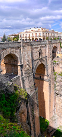Ronda a mountain village in Andalucia sited high above a Gorge in the Mountains above the Costa del Sol in Spainのeditorial素材