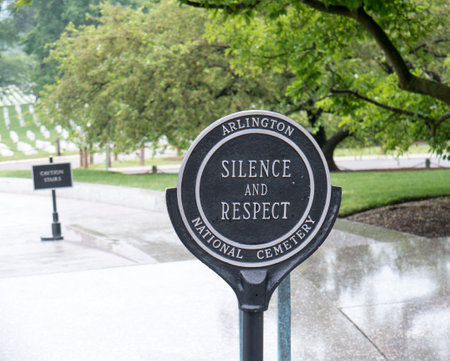 Sign in Arlington National Cemetery in Virgina USAのeditorial素材