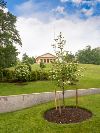 Arlington House Robert E Lees house in Arlington National Cemetery in Virginia USAのeditorial素材