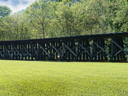 Trestle in the town of Harpers Ferry in Virginia USAのeditorial素材