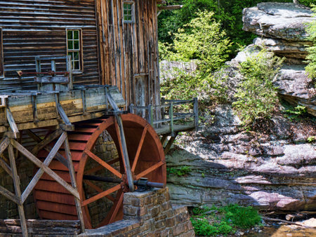 Glade Creek Grist Mill in Babcock State Park West Virginia USAのeditorial素材