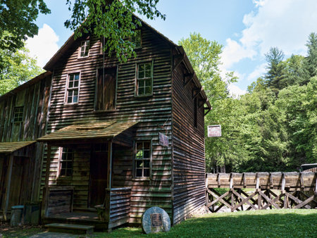 Glade Creek Grist Mill in Babcock State Park West Virginia USAのeditorial素材