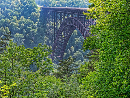 New River Gorge Bridge in Babcock State Park West Virginia USAのeditorial素材