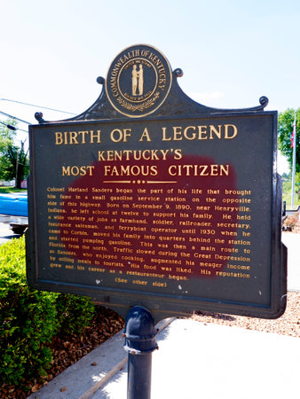 The first original Kentucky Fried Chicken Cafe in Corbin Kentucky USAのeditorial素材