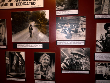 Photo display in the Museum of Appalachia Clinton Tennesee USAのeditorial素材