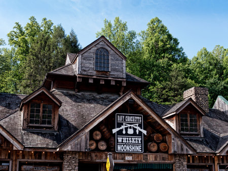 Main Street in Gatlinburg a holiday resort in Tennessee USAのeditorial素材