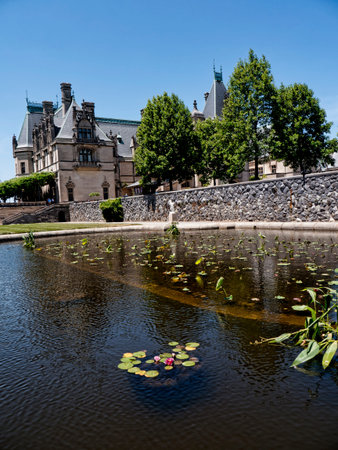 Garden at the Biltmore Estate a large private estate and tourist attraction in Asheville, North Carolina.のeditorial素材