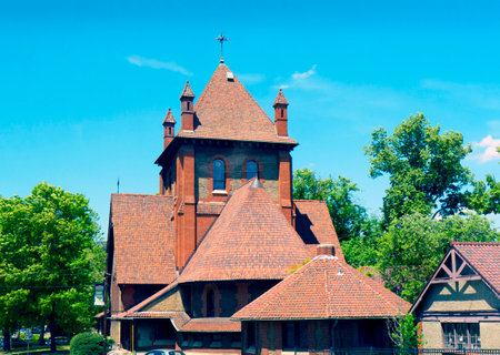 Unusual Church Near Chimney Rock State Park North Carolina USAのeditorial素材