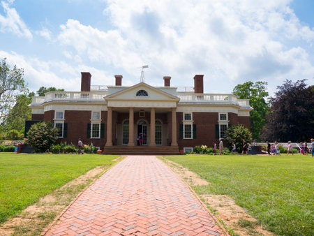 Monticello the graceful house built by Thomas Jefferson on the Potomac River near Richmond Virginia  USAのeditorial素材