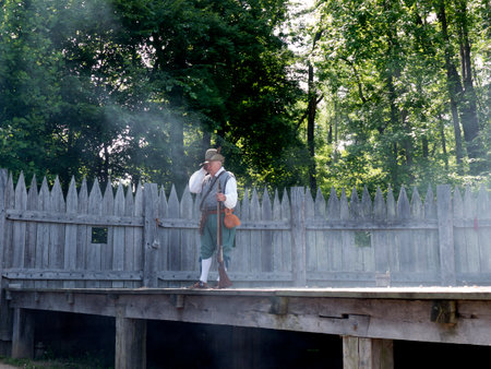 Historic Jamestown on the James River where the earliest European settlers established their first colony in Virginia USAのeditorial素材