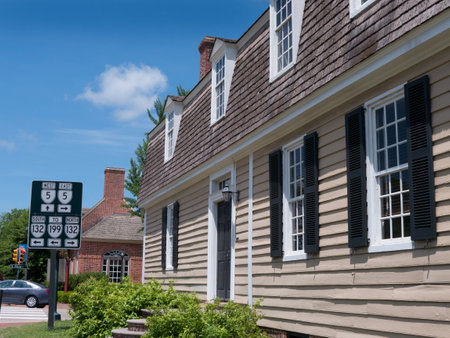 Historic Colonial Williamsburg where the earliest European settlers established their first colony in Virginia USAのeditorial素材