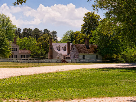 Historic Colonial Williamsburg where the earliest European settlers established their first colony in Virginia USAのeditorial素材