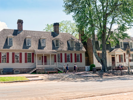 Historic Colonial Williamsburg where the earliest European settlers established their first colony in Virginia USAのeditorial素材