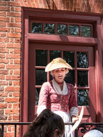 Historic Colonial Williamsburg where the earliest European settlers established their first colony in Virginia USAのeditorial素材