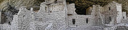 Panorama of the cliff dwellings in Mesa Verde National Park Colorado USA.の写真素材