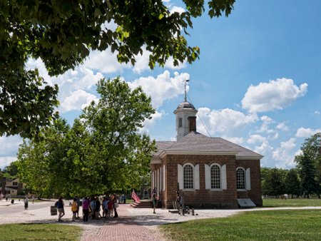 Historic Colonial Williamsburg where the earliest European settlers established their first colony in Virginia USAのeditorial素材