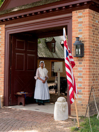 Historic Colonial Williamsburg where the earliest European settlers established their first colony in Virginia USAのeditorial素材