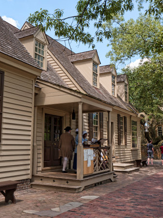 Historic Colonial Williamsburg where the earliest European settlers established their first colony in Virginia USAのeditorial素材
