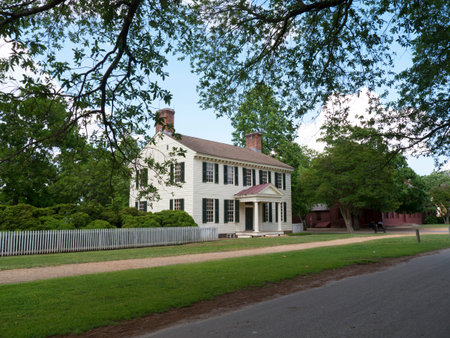 Historic Colonial Williamsburg where the earliest European settlers established their first colony in Virginia USAのeditorial素材