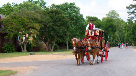 Historic Colonial Williamsburg where the earliest European settlers established their first colony in Virginia USAのeditorial素材