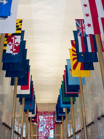 John F Kennedy Arts Centre in Washington DC by the Potomac River USAのeditorial素材