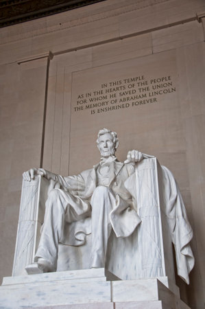 Lincoln Memorial with its Enormous Statue of Abraham Lincoln in Washington DC USAのeditorial素材