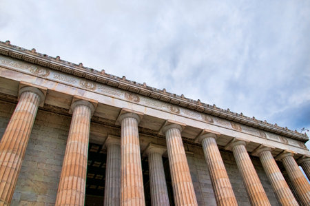 Lincoln Memorial with its Enormous Statue of Abraham Lincoln in Washington DC USAのeditorial素材