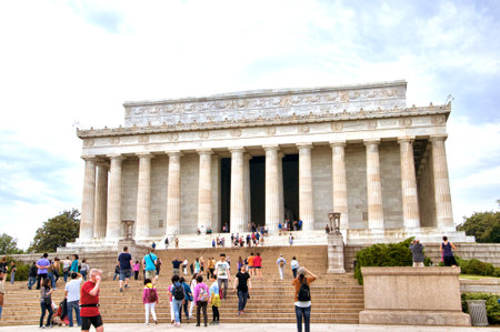 Lincoln Memorial with its Enormous Statue of Abraham Lincoln in Washington DC USAのeditorial素材