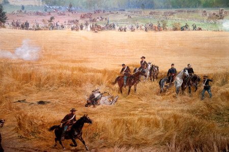 Diorama painting of the Battlefield in Gettysburg Pennsylvania USAのeditorial素材